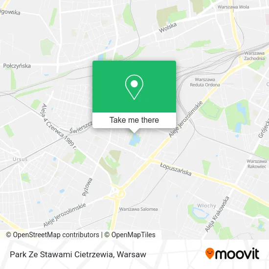 Park Ze Stawami Cietrzewia map