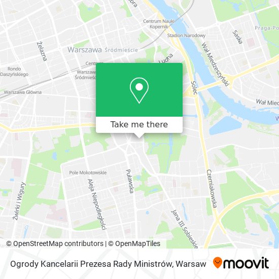 Ogrody Kancelarii Prezesa Rady Ministrów map