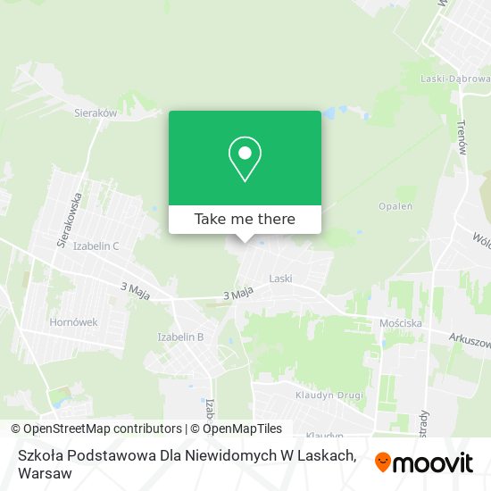 Szkoła Podstawowa Dla Niewidomych W Laskach map