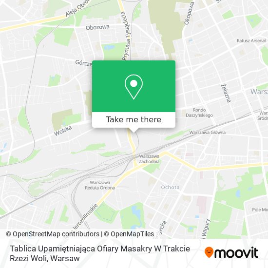 Tablica Upamiętniająca Ofiary Masakry W Trakcie Rzezi Woli map