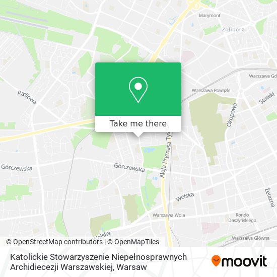 Katolickie Stowarzyszenie Niepełnosprawnych Archidiecezji Warszawskiej map