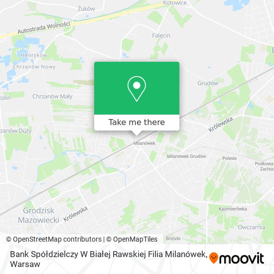 Bank Spółdzielczy W Białej Rawskiej Filia Milanówek map