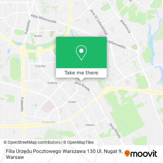 Filia Urzędu Pocztowego Warszawa 130 Ul. Nugat 9 map