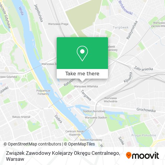 Związek Zawodowy Kolejarzy Okręgu Centralnego map