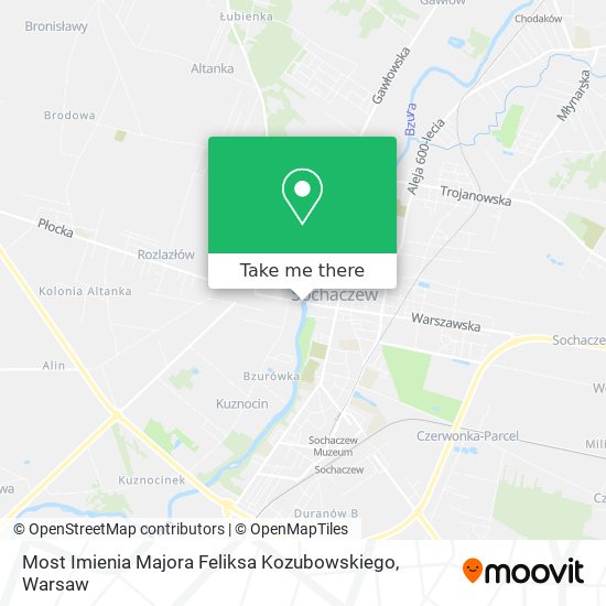 Most Imienia Majora Feliksa Kozubowskiego map