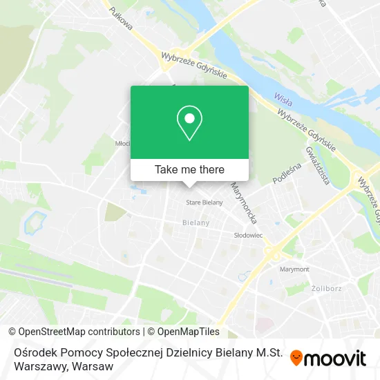 Ośrodek Pomocy Społecznej Dzielnicy Bielany M.St. Warszawy map