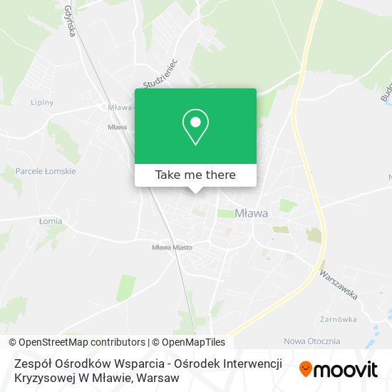 Zespół Ośrodków Wsparcia - Ośrodek Interwencji Kryzysowej W Mławie map