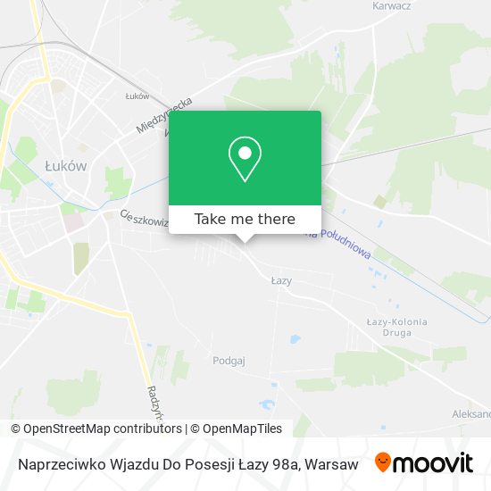 Naprzeciwko Wjazdu Do Posesji Łazy 98a map