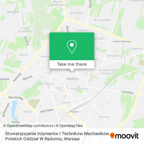 Stowarzyszenie Inżynierów I Techników Mechaników Polskich Oddział W Radomiu map