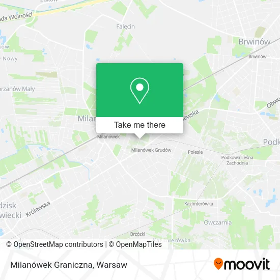 Карта Milanówek Graniczna
