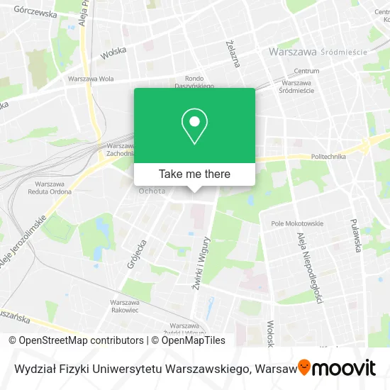 Wydział Fizyki Uniwersytetu Warszawskiego map