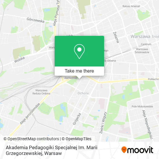 Akademia Pedagogiki Specjalnej Im. Marii Grzegorzewskiej map