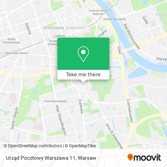 Urząd Pocztowy Warszawa 11 map