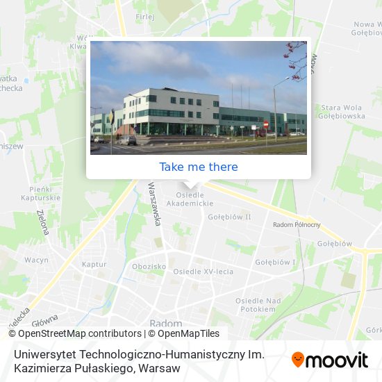 Uniwersytet Technologiczno-Humanistyczny Im. Kazimierza Pułaskiego map