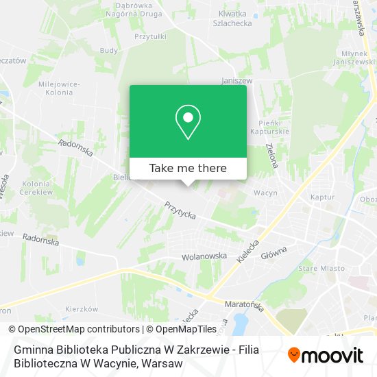 Gminna Biblioteka Publiczna W Zakrzewie - Filia Biblioteczna W Wacynie map