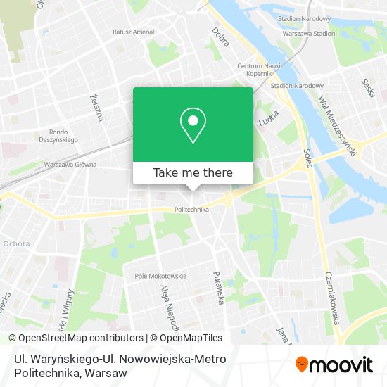 Ul. Waryńskiego-Ul. Nowowiejska-Metro Politechnika map