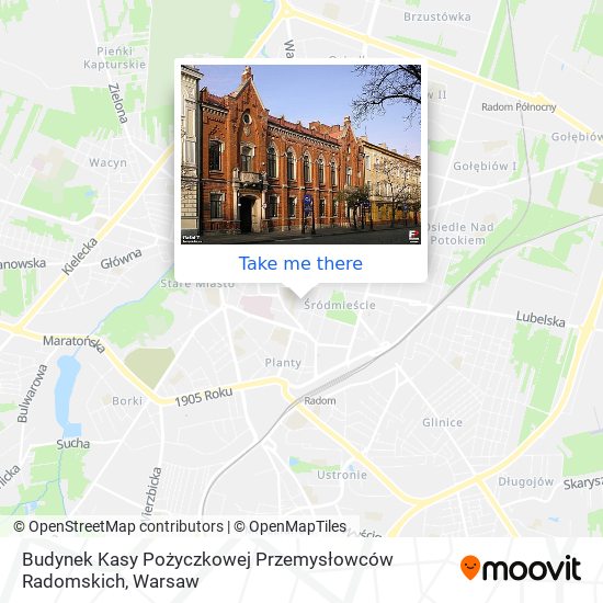 Budynek Kasy Pożyczkowej Przemysłowców Radomskich map