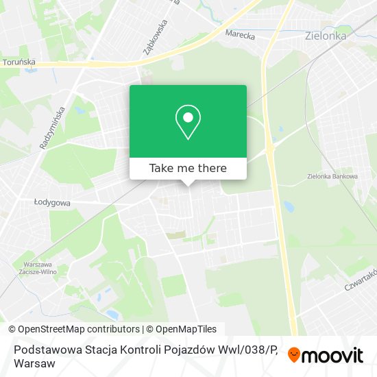 Карта Podstawowa Stacja Kontroli Pojazdów Wwl / 038 / P