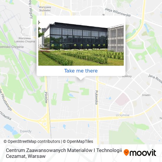 Centrum Zaawansowanych Materiałów I Technologii Cezamat map