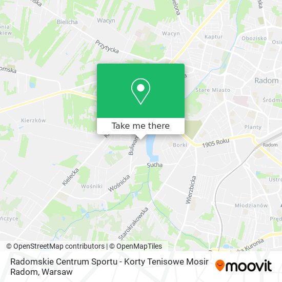 Radomskie Centrum Sportu - Korty Tenisowe Mosir Radom map