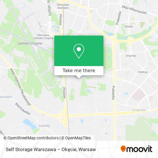 Карта Self Storage Warszawa – Okęcie