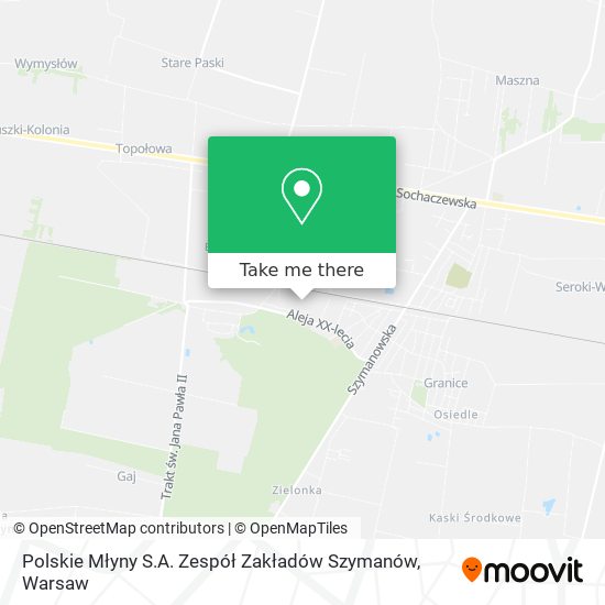 Polskie Młyny S.A. Zespół Zakładów Szymanów map