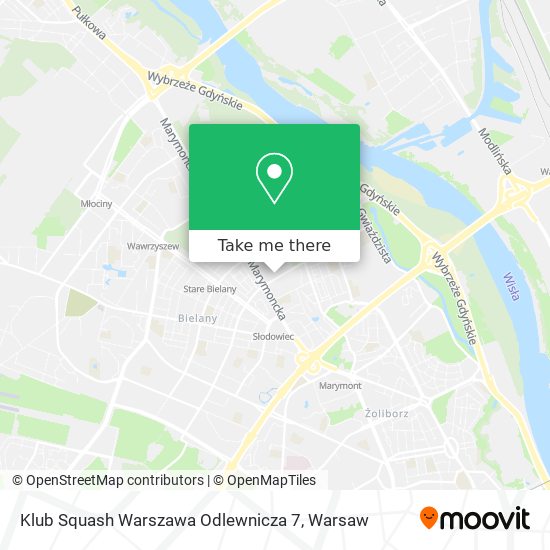 Klub Squash Warszawa Odlewnicza 7 map