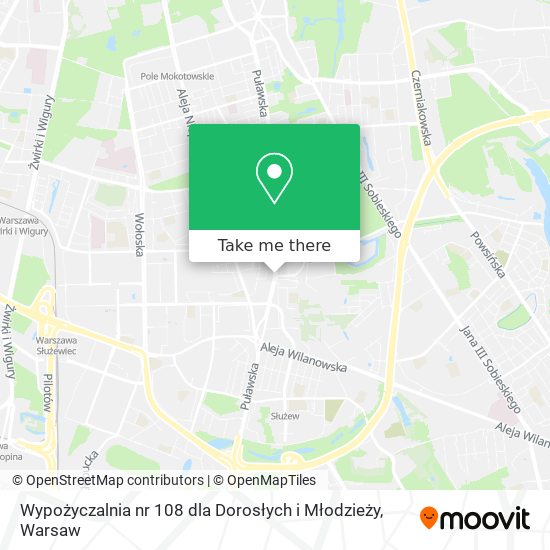 Wypożyczalnia nr 108 dla Dorosłych i Młodzieży map