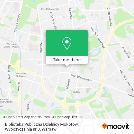 Biblioteka Publiczna Dzielnicy Mokotów. Wypożyczalnia nr 8 map