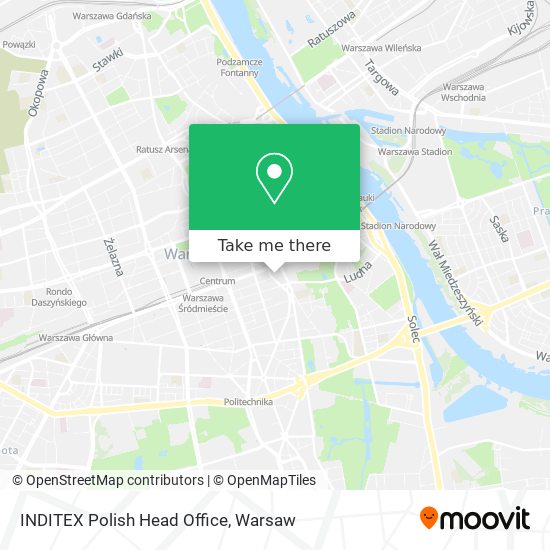 INDITEX Polish Head Office map