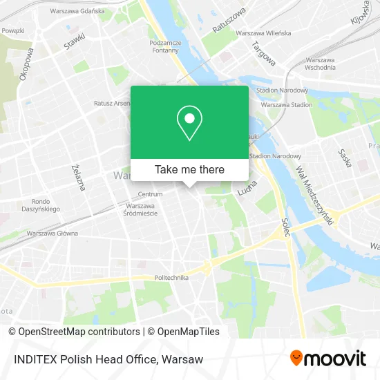 INDITEX Polish Head Office map