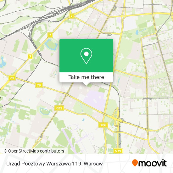 Urząd Pocztowy Warszawa 119 map