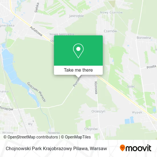 Chojnowski Park Krajobrazowy Pilawa map
