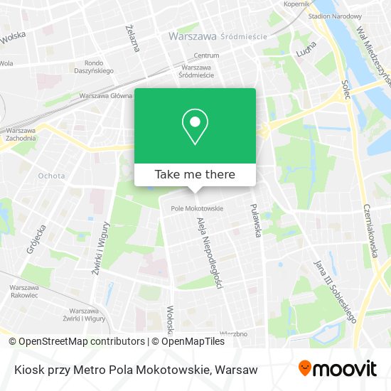 Карта Kiosk przy Metro Pola Mokotowskie