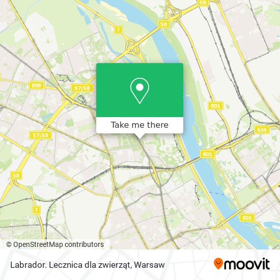 Labrador. Lecznica dla zwierząt map