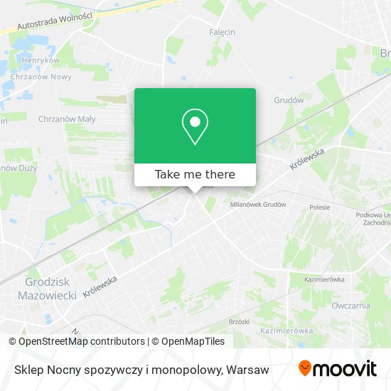 Sklep Nocny spozywczy i monopolowy map