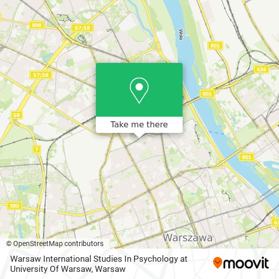 Карта Warsaw International Studies In Psychology at University Of Warsaw