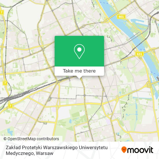 Zakład Protetyki Warszawskiego Uniwersytetu Medycznego map