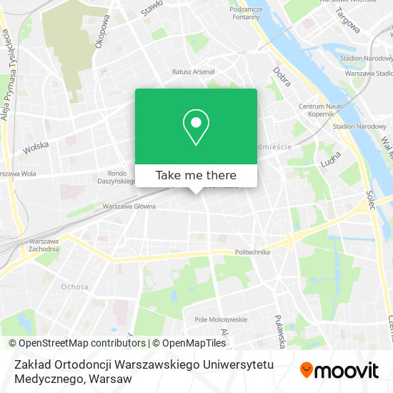 Zakład Ortodoncji Warszawskiego Uniwersytetu Medycznego map