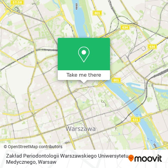 Zakład Periodontologii Warszawskiego Uniwersytetu Medycznego map