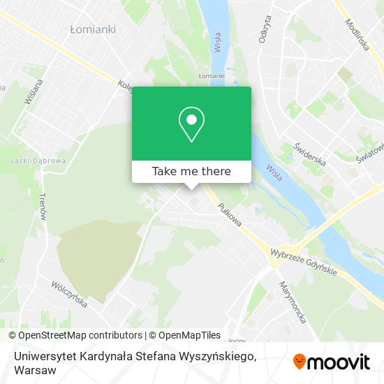 Uniwersytet Kardynała Stefana Wyszyńskiego map