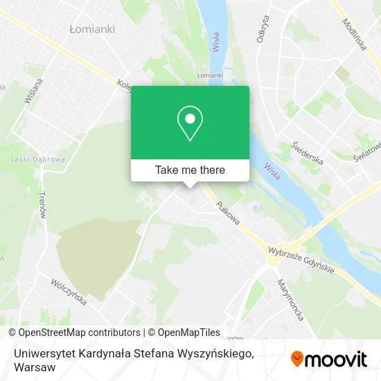 Uniwersytet Kardynała Stefana Wyszyńskiego map