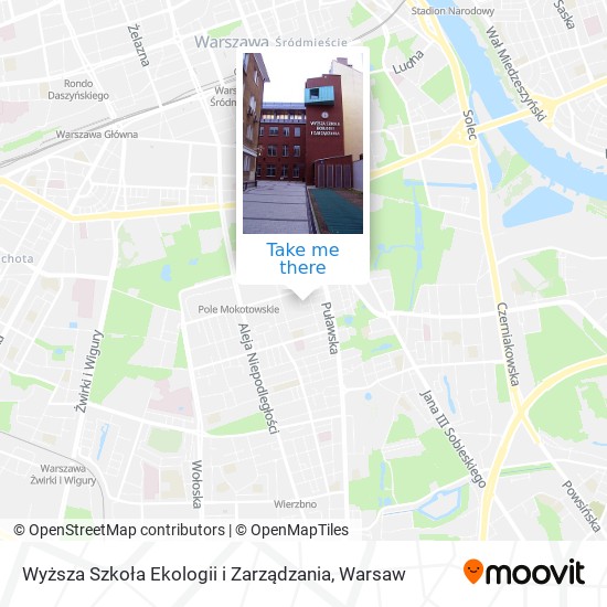 Карта Wyższa Szkoła Ekologii i Zarządzania