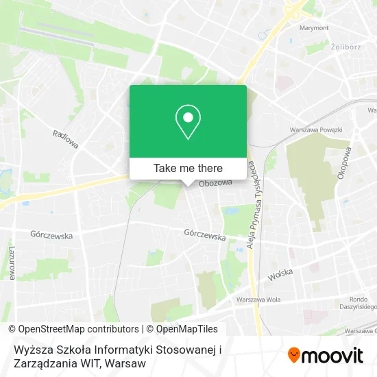 Wyższa Szkoła Informatyki Stosowanej i Zarządzania WIT map