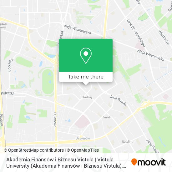 Akademia Finansów i Biznesu Vistula | Vistula University map