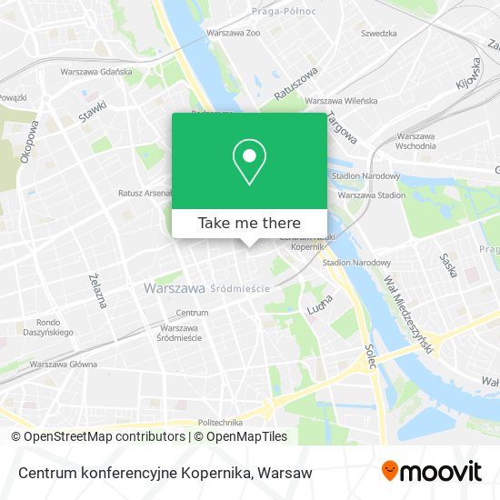 Карта Centrum konferencyjne Kopernika