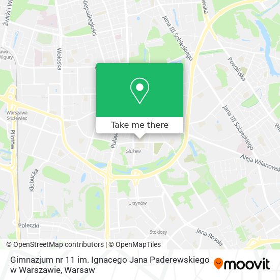 Gimnazjum nr 11 im. Ignacego Jana Paderewskiego w Warszawie map