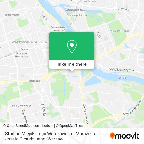 Карта Stadion Miejski Legii Warszawa im. Marszałka Józefa Piłsudskiego