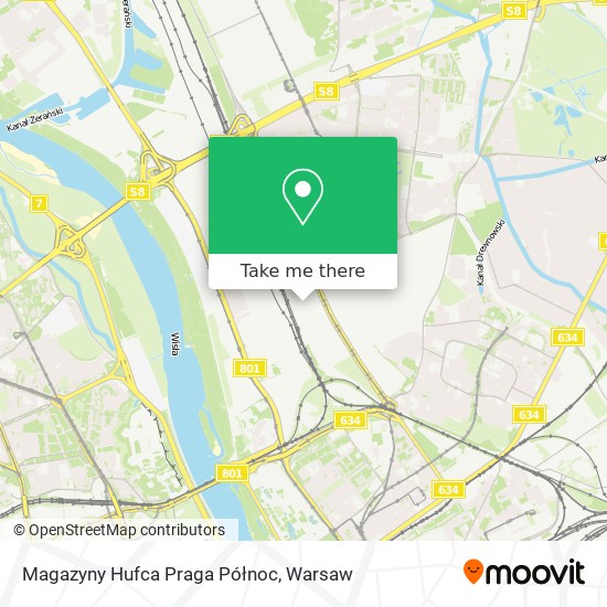 Magazyny Hufca Praga Północ map