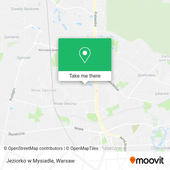 Jeziorko w Mysiadle map